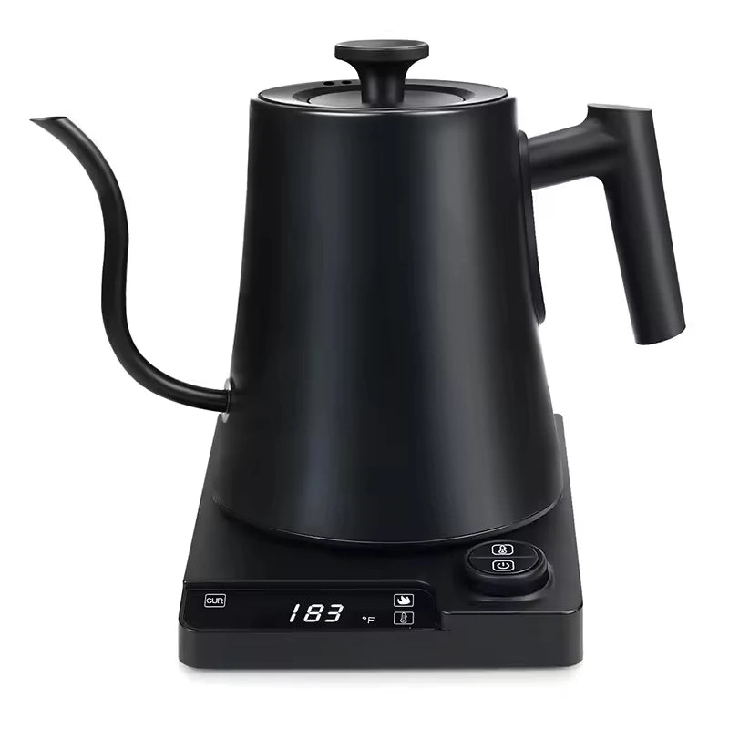 White/Black Color UK/AU/EU/US Plug Cross-Border Gooseneck Electric Kettle Intelligent Constant Temperature Electronic Digital Screen Display Hand Pot New Coffee Tea Brewer Temperature Control Household Drinkware Appliances