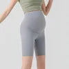 M-2XL Black/ Brown /Gray Color Women's Spring Summer High Waist Maternity Shorts Shark Pattern Sports Yoga Underwear for Pregnant Women