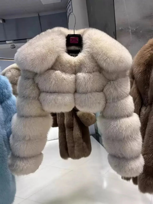 TikTok Most Popular 10 Colors S-4XL Plus Size Women Faux Fur Jacket with a Lapel New Short Bomber Jacket Outerwear Casual Coats Evening Party Night Clubwear Girls Winter Apparel Accessories