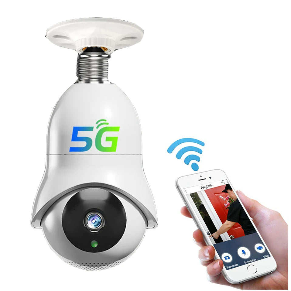 5G Dual Band Night Vision Camera New Arrival Security CCTV  Foco Con Camera Wi-Fi Socket IP Bulb Camera Home Security Supplies