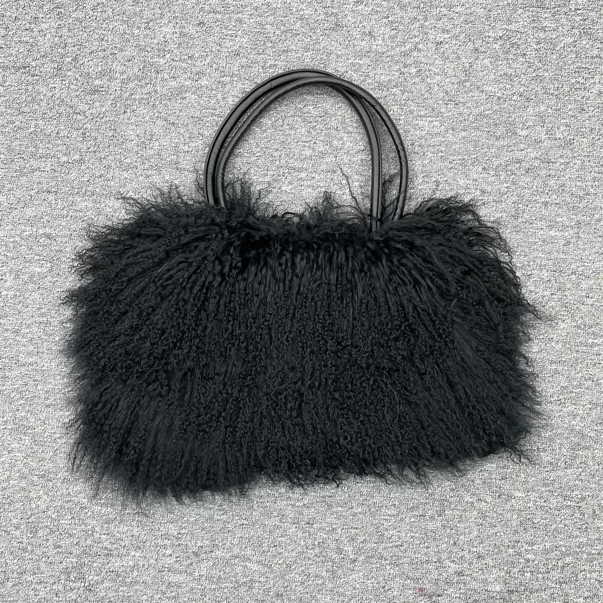 10 Colors 100% Real Sheep Fur Women's Shoulder Bag Mongolian Lamb Fur Bag Fashion Genuine Fur Women's Large Capacity Bag Ladies Luxury Apparel Accessories