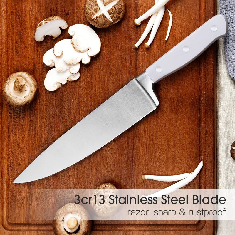 Stellar New 13 PCS Set Kitchen Knife Set Stainless Steel Blade & ABS Handle, Chef Knife, Steak Knife and Sande Knife Home Tableware Accessories Cooking Tools Set