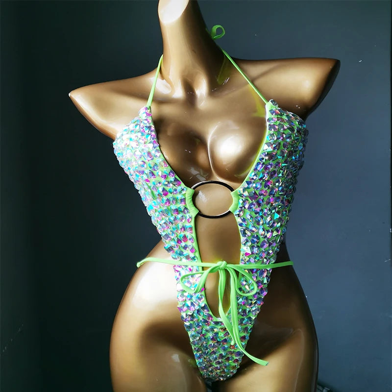 NEW Arrivals Women Female Luxurious Rhinestones Diamonds Bikini Sexy Ladies Swimwear Bathing Suit Bling Stones Luxury  Beachwear