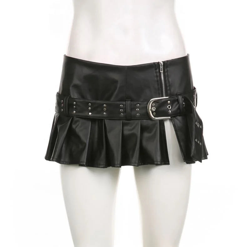 NEW Arrivals Women Top Quality Boutique Clothing Ladies Fashion PU Leather Hot Sexy Women's Skirts Evening Rave Music Party Night Clubwear Mini Skirts