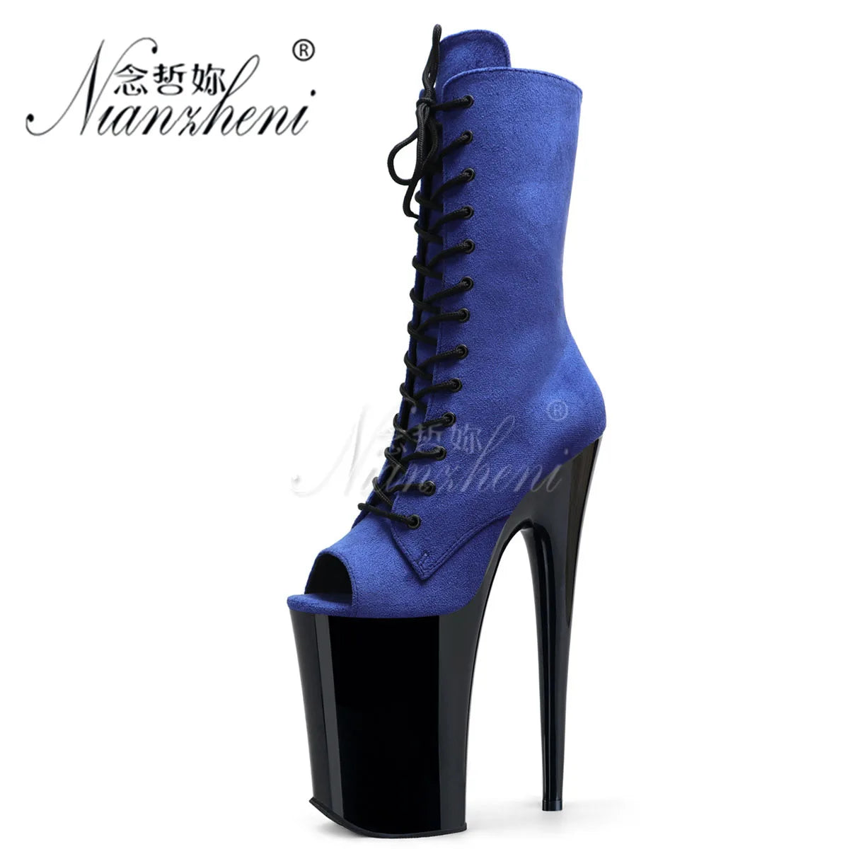 23cm 8 Colors Exotic Dancer Boots Thin High Heels Evening Party Platform Peep Toe Gladiator Sexy Fetish Leather Shoes Retro Pole Dance Gothic Fashion Nightclub Shoes