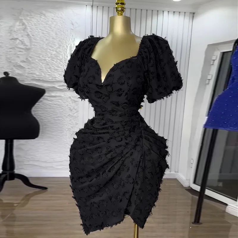 NEW Hot Selling White/Black Color S-2XL Autumn Spring Summer Boutique Gala New Collection Women's Sexy V-Neck High Waist Mini Dress Pleated Chiffon Evening Party Wedding Guest Clubwear Gown Ladies Luxury Clothing Supplies