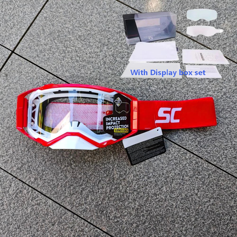 NEW American Motocross Motorcycle Top Quality Professional Goggles Halley Riding Eyewear Windproof Sports Glasses with Display Box Set