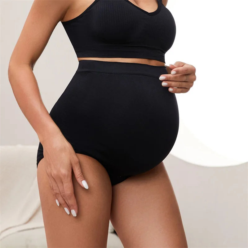5 Colors  High Cut Seamless Anti-Bacterial 4 Seasons  Pregnant Women Panty Belly Lift Comfortable Underwear Maternity Clothes