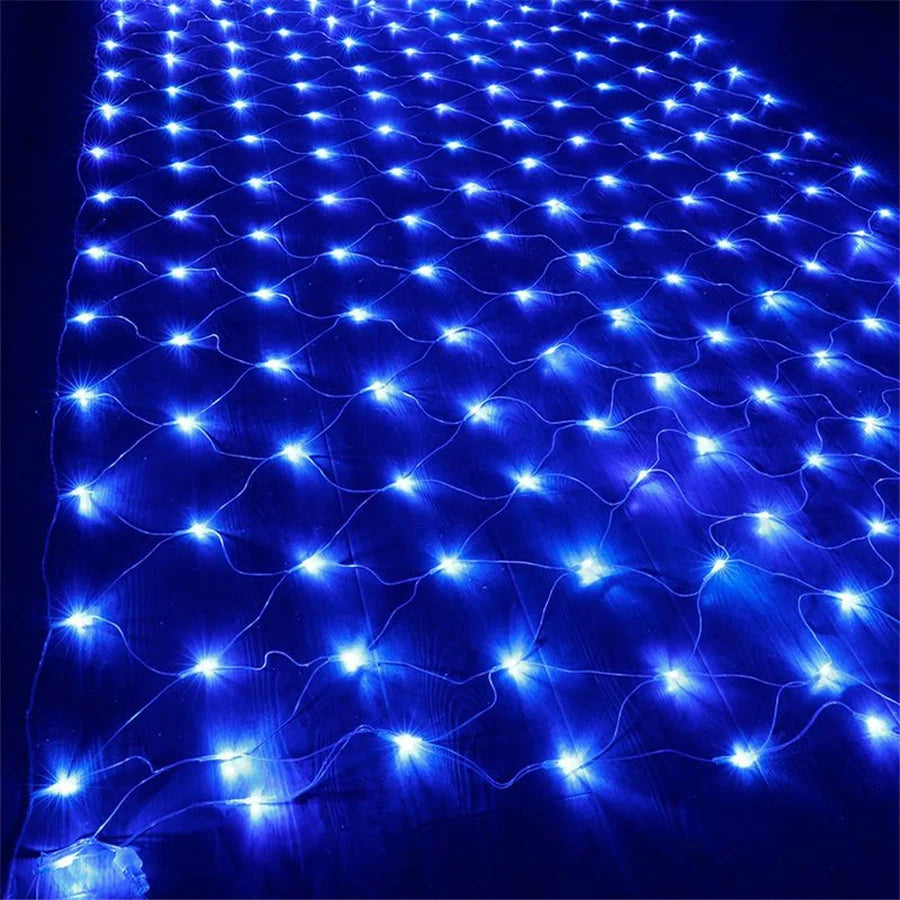 NEW Arrivals Waterproof 2x2M 3x2M LED Net Mesh Fairy String Lights Garland Window Curtain Christmas Garden Lights Wedding Party Holiday Light Outdoor Holiday Decoration Supplies