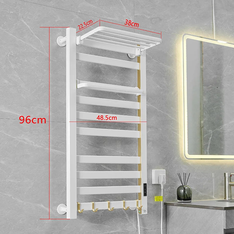 Modern Luxury Wall-Mounted Black/Gray/White Color Electric Heating Towel Rack Custom WI-FI Control Bathroom Towel Warmer Bath Towel Drying 2Y Warranty (After Sale Service: Online Technical Support) Home Hotels Use.