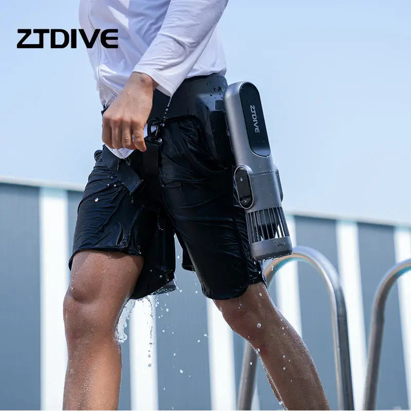 Sea Electric Scooter Set CE Certified 1200W Aluminum Alloy Hands-Free Electric Underwater Waist Scooter for Diving Scuba Snorkeling Water Sports 2.5m/s Speed