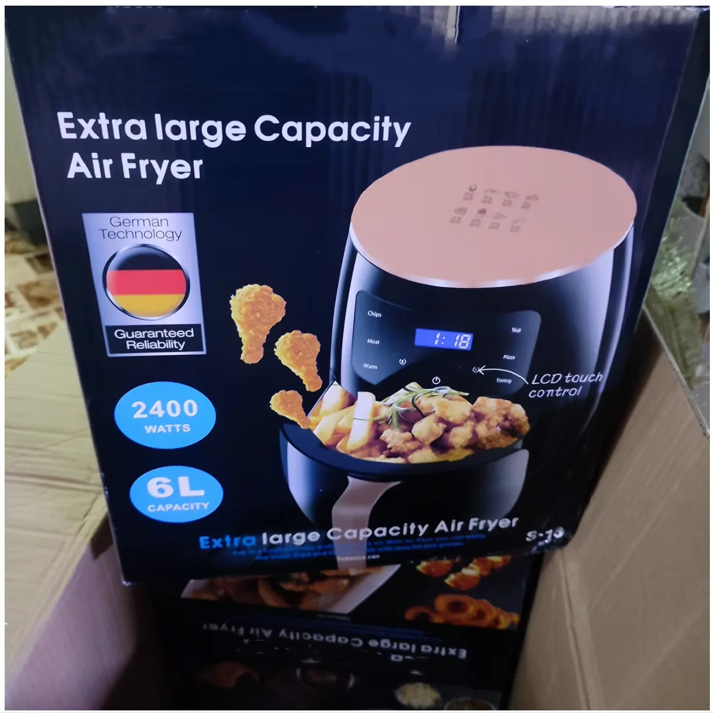 Multifunctional Air Fryer De 6L Electric 240V Pizza Sliver Crest Electric Oven Making Commercial Home  Electric Deep Fryer Machine Household Appliances