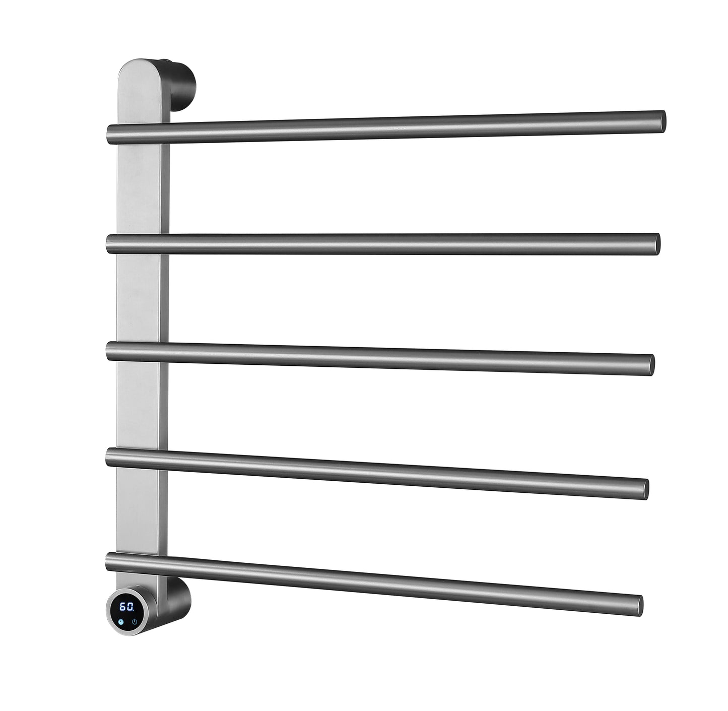 Hot Sale 5 Colors Round Tube Electric Towel Rack With LCD Screen Hide-Installed Smart Temperature Controller for Bathroom Home Hotels Clothes Dryer Heating Rack 3Y Warranty (After Sale Service: Online Technical Support)
