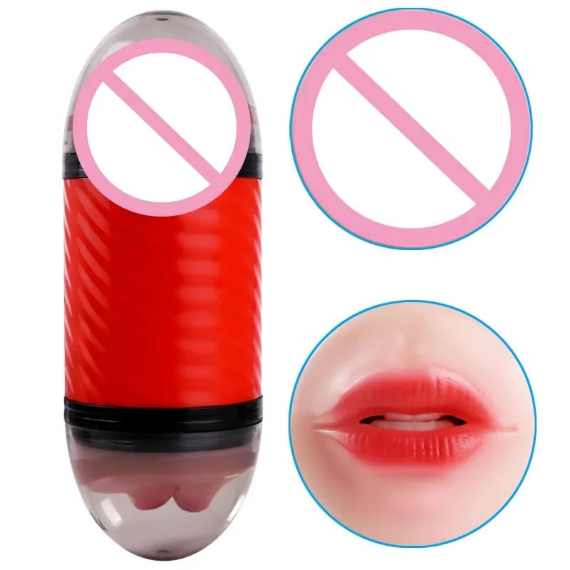 Adult Realistic Electric Male Masturbation Cup Hands Free Sex Tool Oral Vibrator Sex Toys Masturbator
