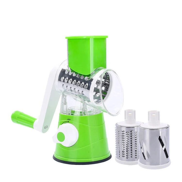3 Colors Rotate Vegetable Cutter Salad Maker Portable Chopper Grater Vegetable Chopper Manual Steel Kitchen Slicer Food Chopper Vegetable Cutter Cooking Accessories Kitchenware Supplies