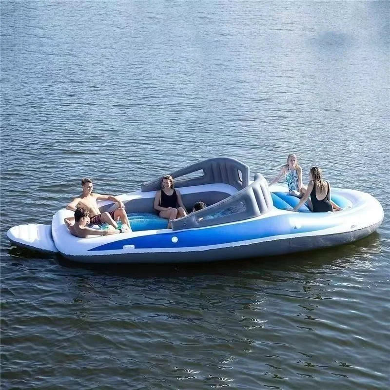 HOT SALE 6-Person PVC Inflatable Boat for Water-Skiing in Micro Wave Waters