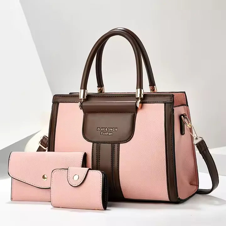 NEW Arrivals 3 PCS Set 8 Colors Best Selling Ladies Shoulder PU Leather Bags Luxury Designer Women's Handbags With a Wallet Purse