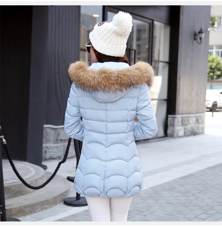 5 Colors S-3XL Plus Size Women's Thick Warm Long Winter Jacket Women Parkas Hooded Winter Warm Coat Snow Windbreaker Outerwear Jackets Ladies Winter Apparel Supplies