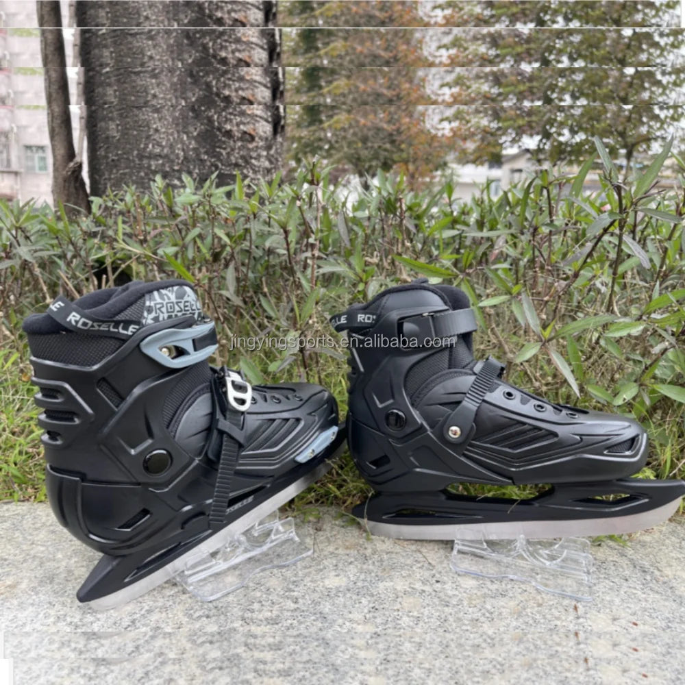 BEST PRICE Women Men Children  Black/Orange Color 3-45 Size  New Model  Top Quality Professional 2 in 1 Black Golden Inline Skates and Ice Skates