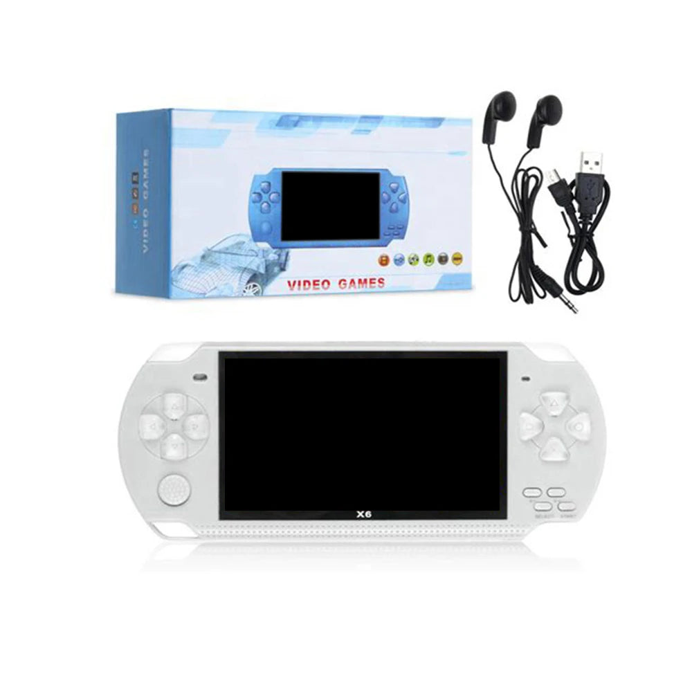 128 Bit Video Game Consoles X6 Handheld Game Console 4.3 Inch Screen Game Machine Real 8GB for Camera, Video, E-book