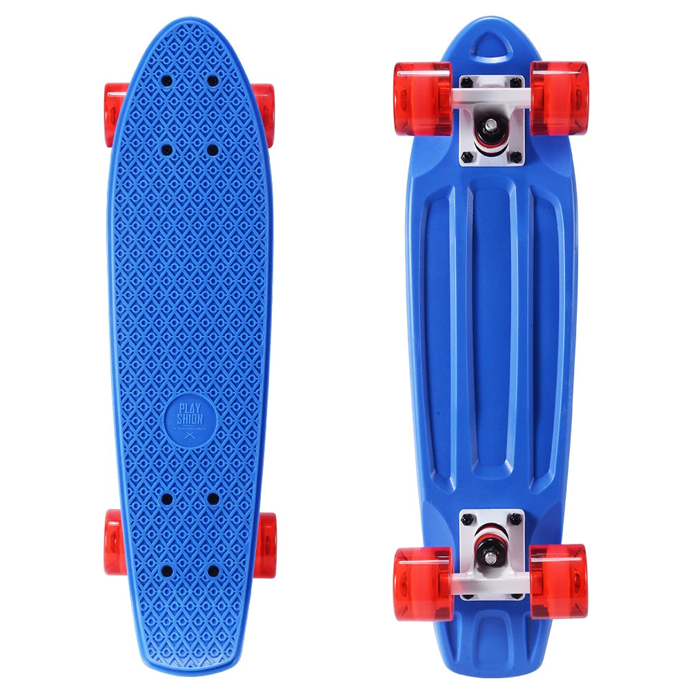 4 Colors Aluminum Trucks Professional Skateboards Penny Board 22 Inch 22*6'' Sturdy PP Plus Fiberglass Deck Mini Cruiser Skateboard for Boys and Girls with EN13613 Outdoor Sport Activities Supplies