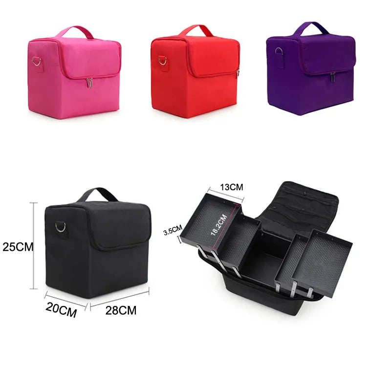 Large Capacity Make up bag Multi-layer Manicure Hairdressing Embroidery Tool Kit Cosmetics Storage Case Toiletry Bag