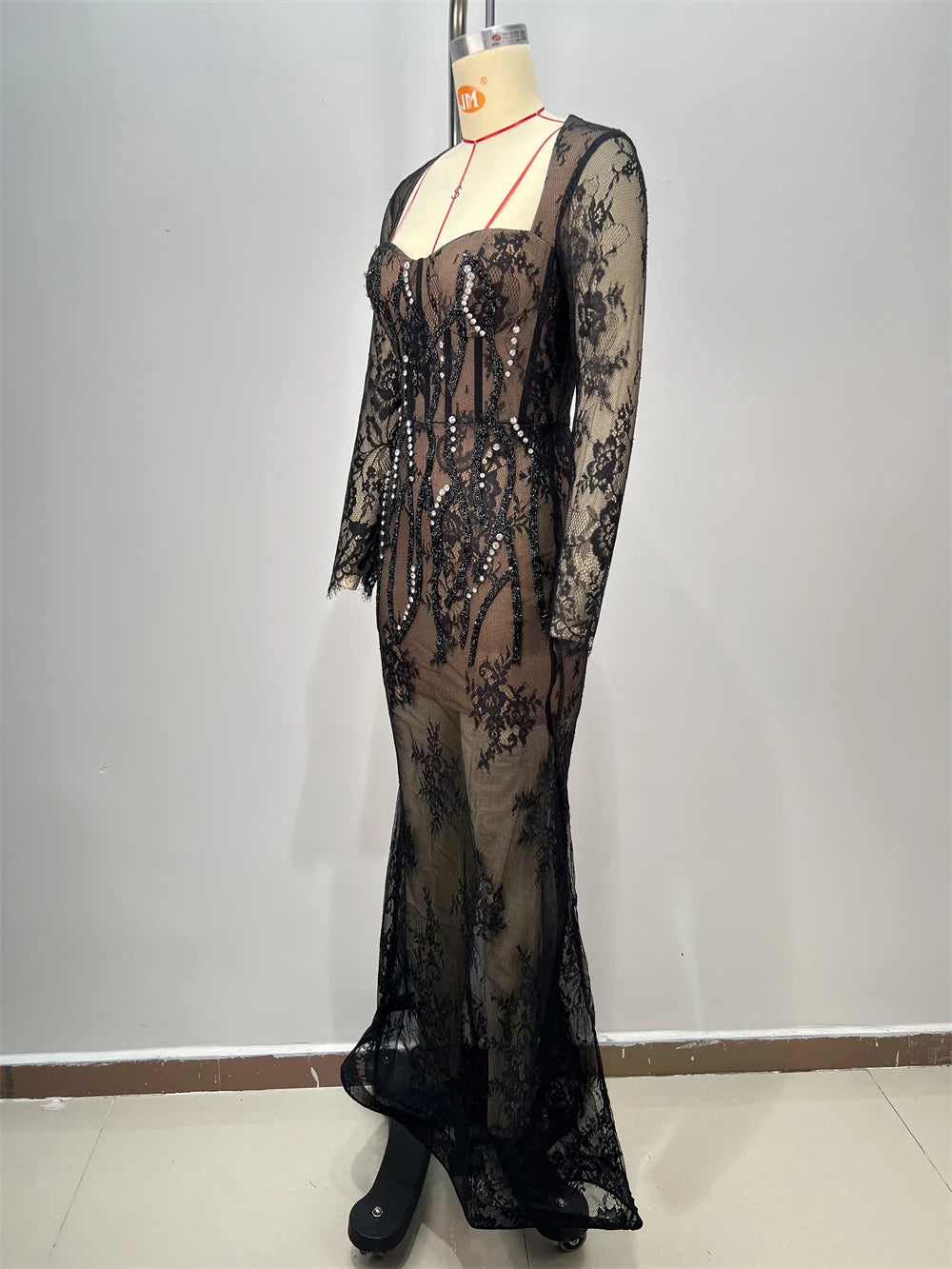 Just Arrived Women's Sexy Top Quality Sequins Celebrity Red Carpet Black Floor-Length Dress Wedding Guest Evening Prom Party Business Dinner Luxury Fashion Sexy Prom Runway Formal Gown Ladies Luxury Apparel Supplies