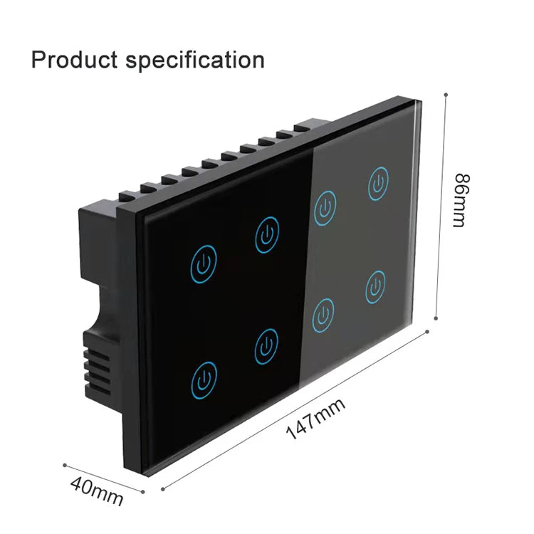 UK/AU/US/EU Plug Wi-Fi RF433 Smart Device Fan Light Switch APP Control TUYA Remote Various Speed Control Fan Lamp Wall Mounted Light  Switch Panel Home Office Lighting Supplies
