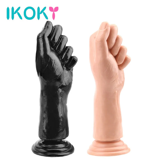 Adult IKOKY Large Penis Fist Butt Plug Erotic Silicone Suction Big Hand Anal Stuffed Huge Dildo Masturbate Sex Toys G-spot Anal Plug