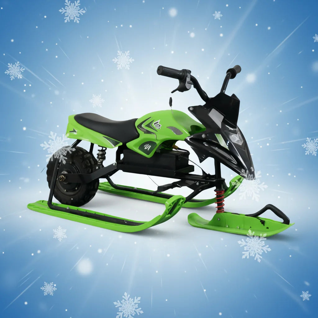 HOT SALE Green/Black/Gray Color 36V 500W Electric Snowmobile Adults Kids Snowmobile  - All-Terrain Ski + Track Drive Winter Sports Supplies