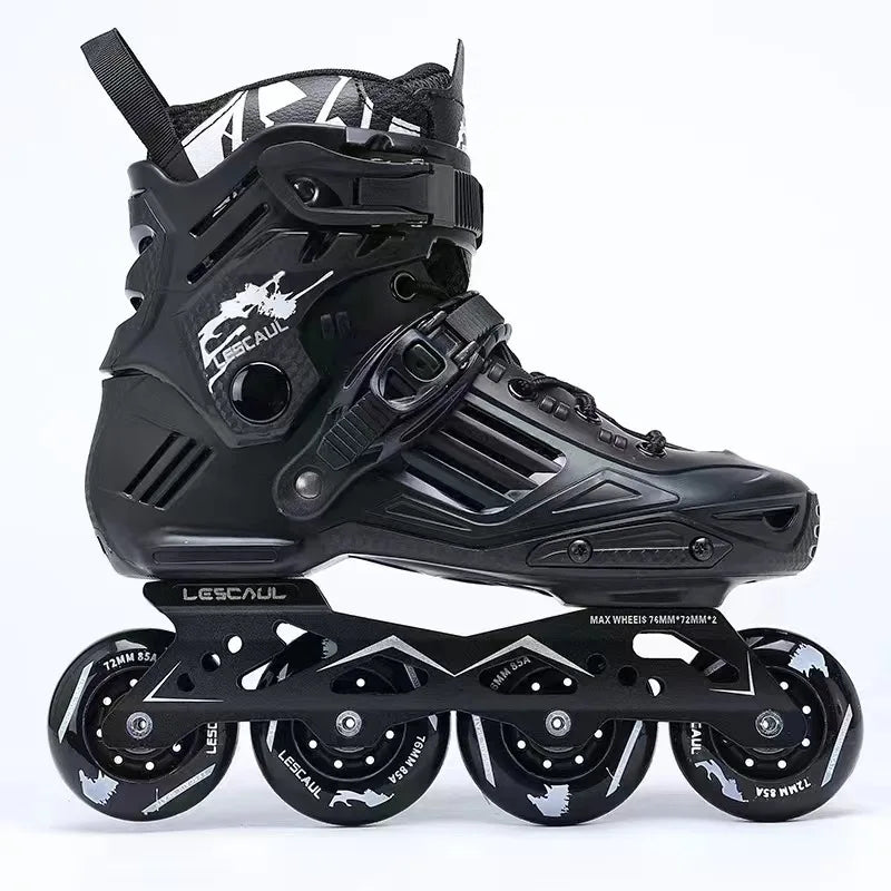 EU 35/46 Large Size Professional Slalom Inline Skates Carbon Fiber Boot 4x80mm Wheels CNC Frame ABEC-9 Precision Bearings Skates Women Men Outdoor Sports Supplies