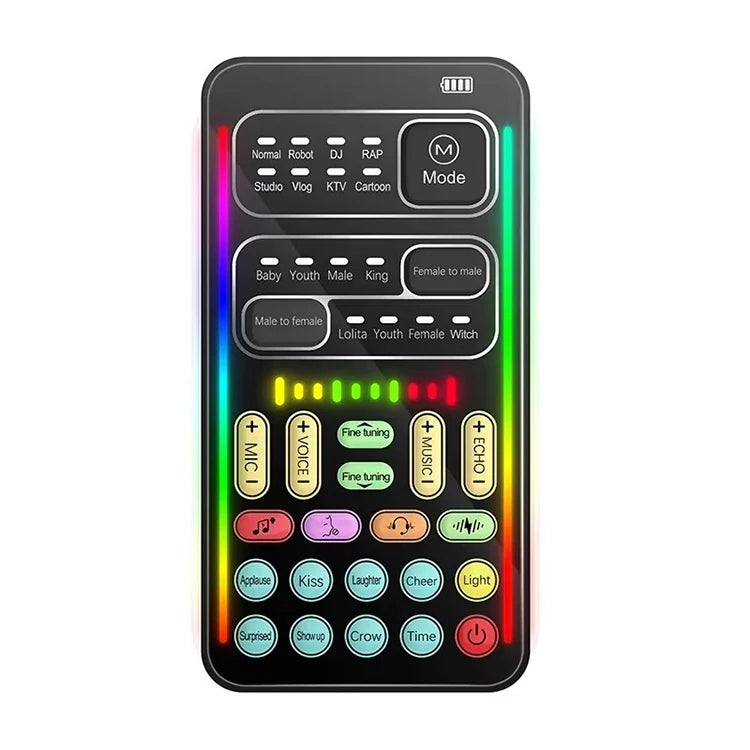 Voice Changing Live Sound Effects Mixer Card Voice Changer Mobile Phones Game Device I9 Sound Portable  for Broadcast Live Mobile Computer  Laptop Connecting Electronic Devices Accessories