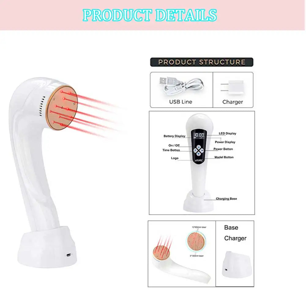 Hot Selling Cold Laser Physiotherapy B Cure Back Pain Equipment Knee Pain Arthritis Treatment Wrist Foot Neck Pains Health Care Tools