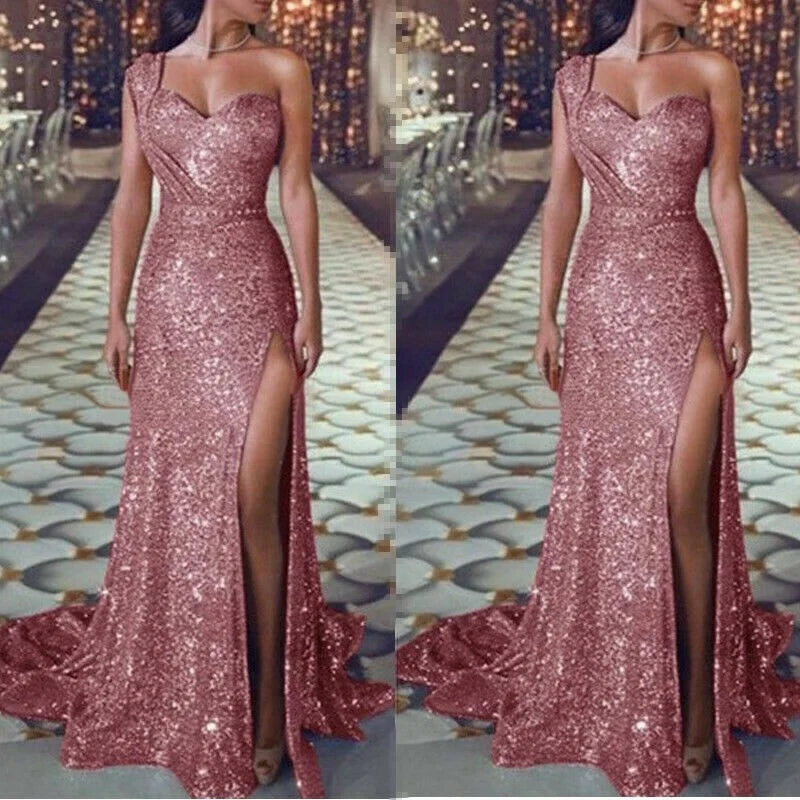 Mother of Bride 10 Colors S-5XL Plus Size Women's Rose Gold Sequin Wedding Dresses Formal Sparkly Bridesmaid Bridal Evening Gowns Glitter Mermaid Clothes Wedding Evening Prom Party Dress Ladies Luxury Apparel Supplies