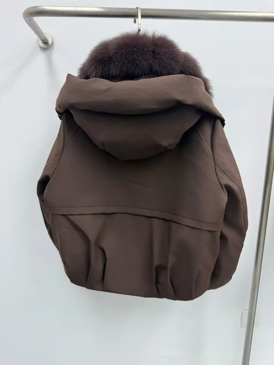 New Arrivals 5 Colors Sheepskin Leather Natural Real Fur Coat fox Fur Collar Autumn Winter Warm Women's Fashionable Loose Warm Down Coat Winter Warm Female Clothing Supplies.