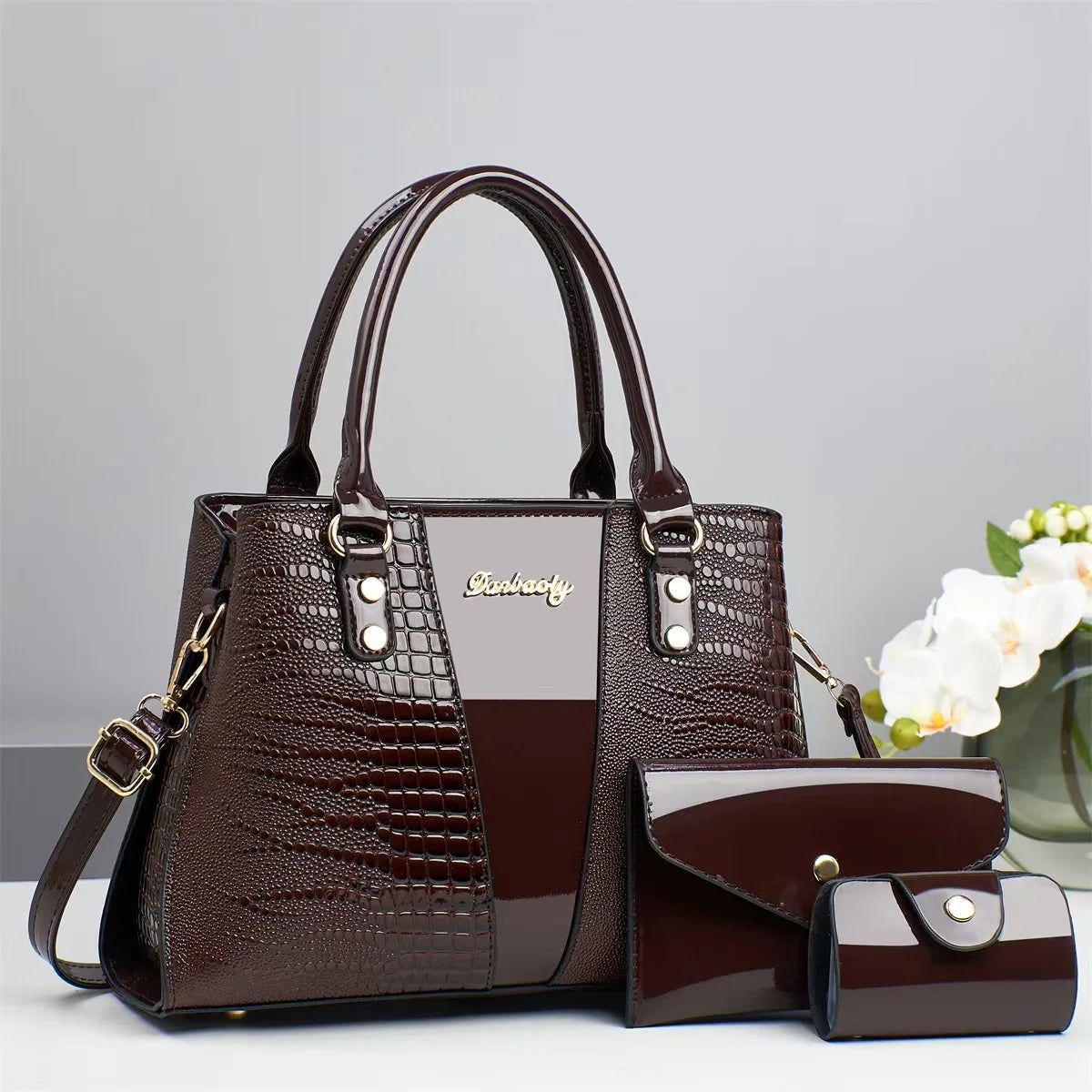 10 Colors NEW Fashion 3 PCS Set Large Capacity Luxury Messenger Handbags Good Quilted Leather Designer Women's Shoulder Bags Evening Party Office Lady  Bags Women Apparel Accessories