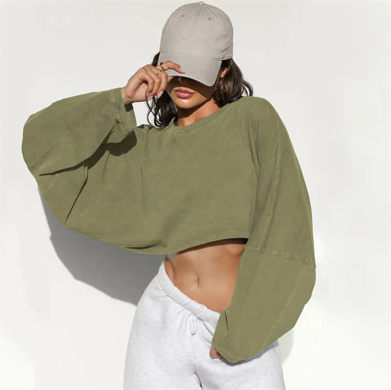 12 Colors Women's Custom Long Sleeve Silicon Top Fleece Cut Sweatshirt Jumper for Spring Winter Puff Printing Streetwear Sports Clothing Accessories