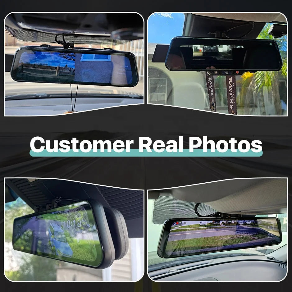 NEW 9"inch 4K GPS Front 1080P Rear Dual Lens Mirror Dash Cam Car DVR Recorder with Wi-Fi GPS Navigator 24H Parking Monitor Night Vision Touch Screen Car Security Accessories