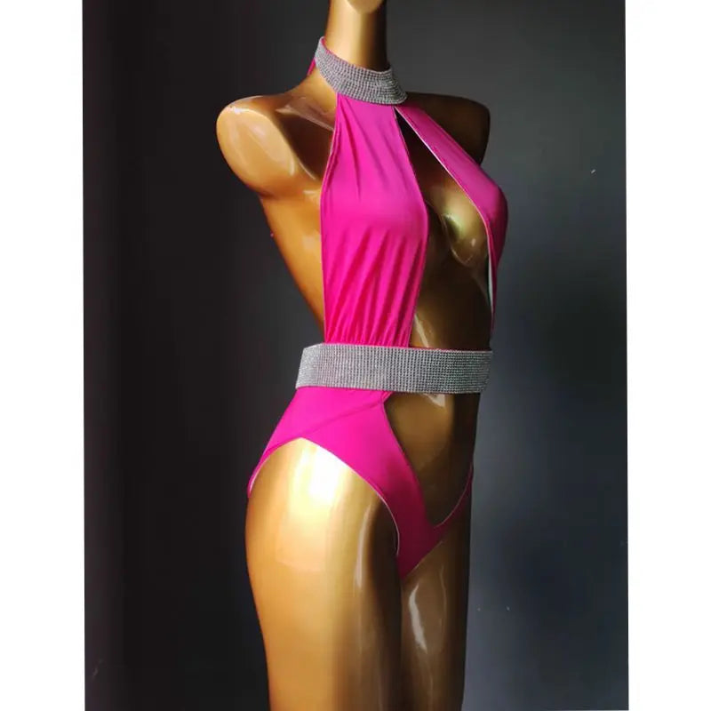 NEW Arrivals Women 4 Colors Luxurious Rhinestone Diamond Swimwear Sexy Ladies  Bling Stones Swimsuit Push Up Hot Selling Girls Ladies Sexy Beachwear