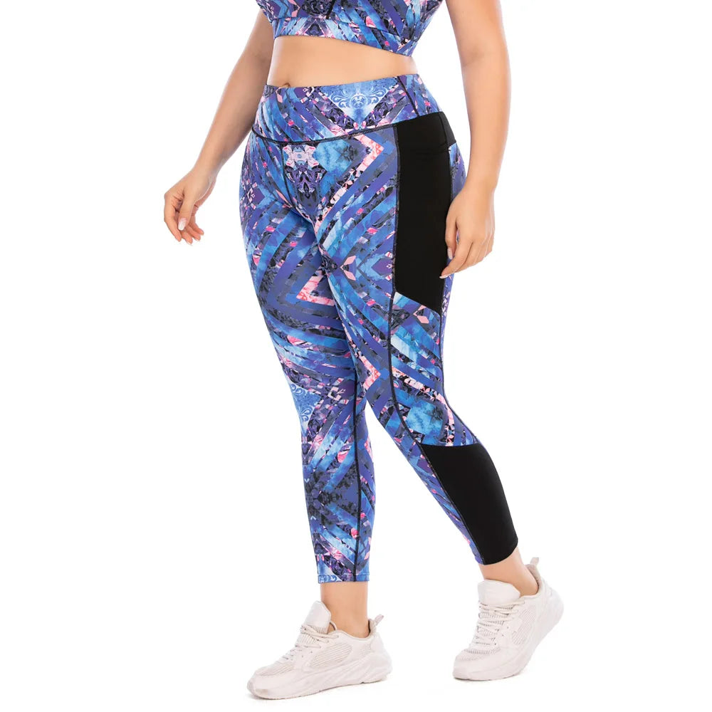 L - 3XL New Women Yoga Suit Gym Sport Running Sets Sportswear Sport Suits Plus Size For Female  Big Large Tracksuit Tacking Wear