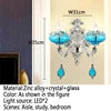 Villa Home Luxury European Blue Crystal Wall Lamp Luxury Living Room Bedroom Bedside Lamp Background Wall Corridor Villa Hotel Lighting.
