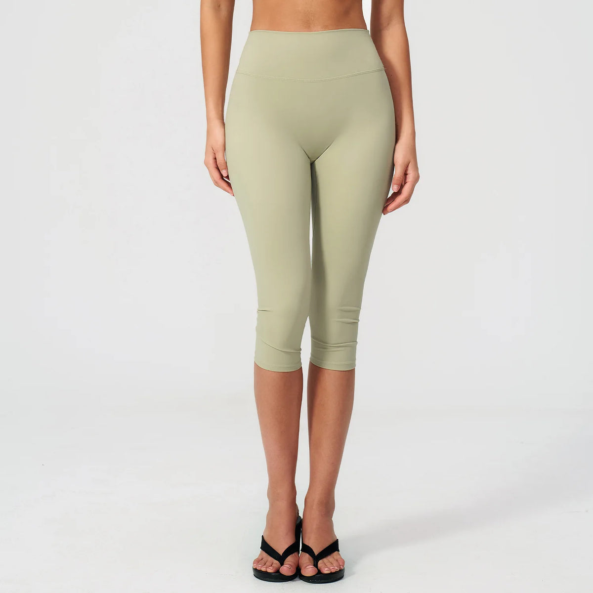 20 Colors S-XL Women's NEW  Brushed Yoga Capri Pants High Waist Elastic Waist Solid Slim Breathable Quick Dry Sweat-Wicking Knee  Outdoor Running Gym Fitness Women Sports Clothing