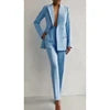 Boutique HOT SALE New Italian Fashion S-2XL 8 Colors Casual Career Double Breasted Long Sleeve Suit Jacket Long Pants Women's Luxury Blazer Top Quality Office Lady Business Dinner Suit Ladies Clothing Supplies.