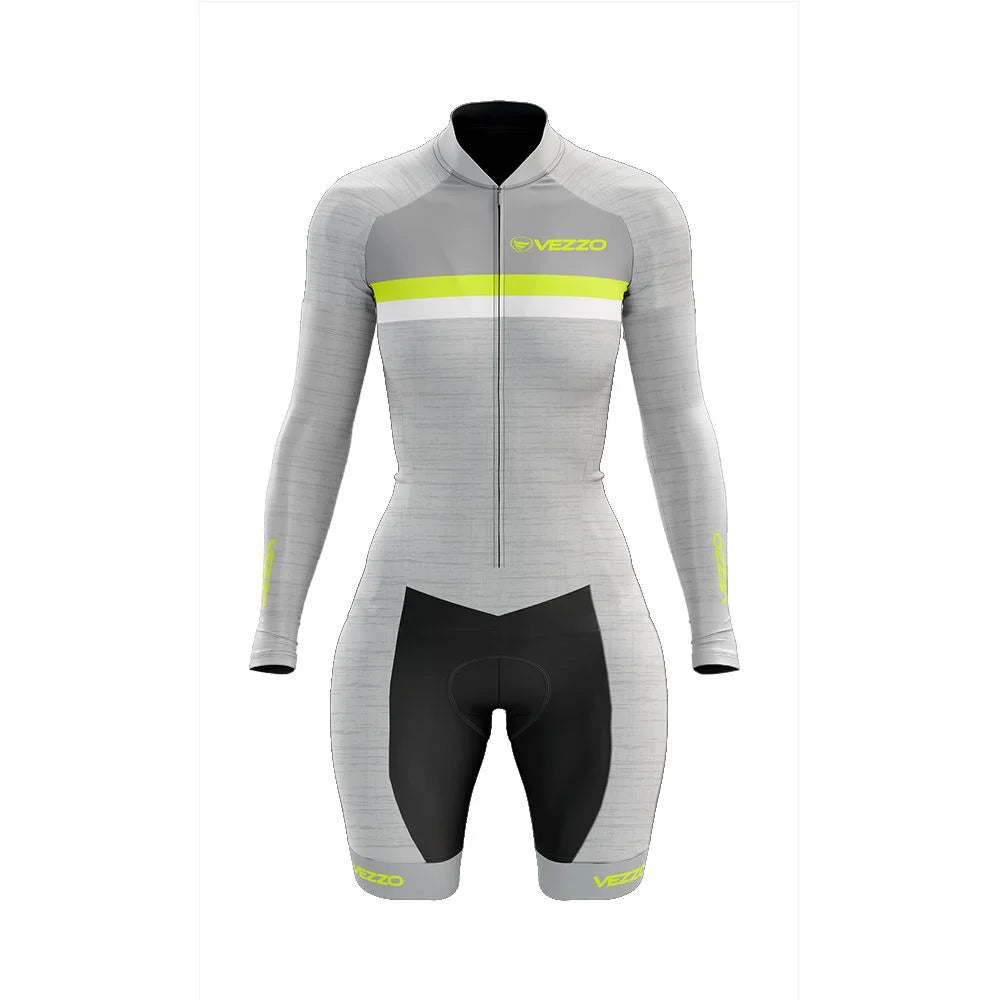 NEW Arrivals Women S-4XL Kids XXS-XS Girls Professional PRO Team VEZZO Female Long Sleeve Cycling Jumpsuit Breathability Lycra Fabric Bicycle Jersey*s Skinsuit Triathlon Suit Sports Fashion Clothing Supplies