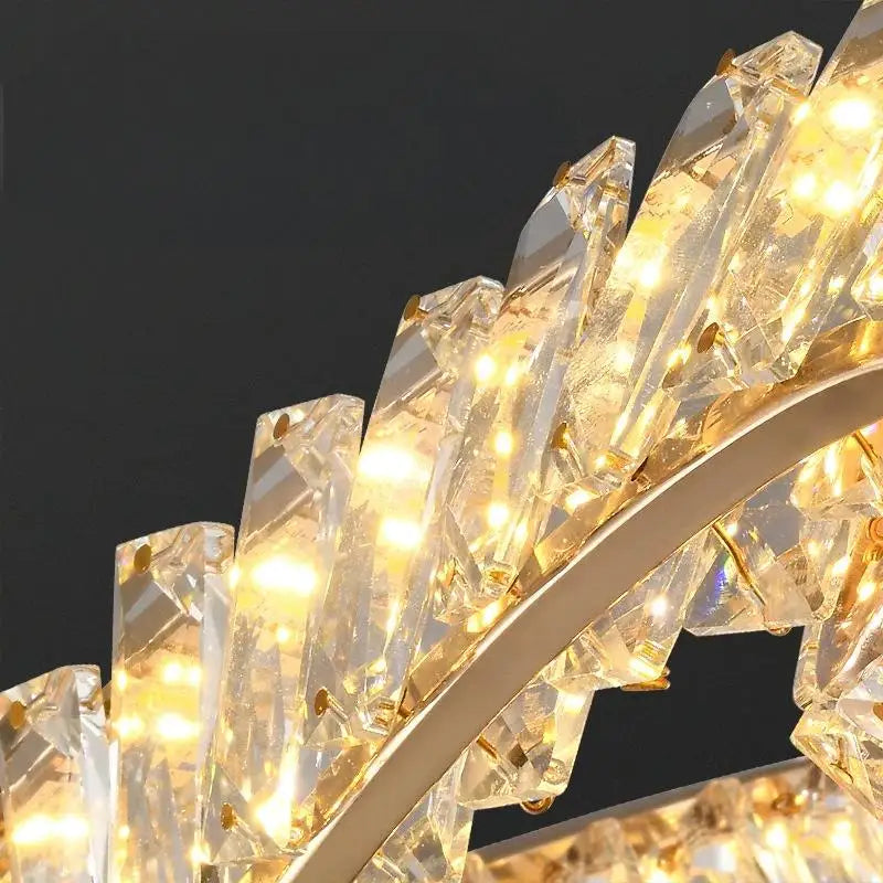 Villa Home Italian Light Luxury Interlocking Crystal Chandelier Hotel Design Sense Modern Restaurant Bar Dining Room  Long Crystal Pendent Lamps Crystal Art Decoration Lights
