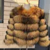 15 Colors S-2XL Luxurious Real Fox Fur Coat Women Cropped Natural Fur Jacket Customizable Real Fox Fur Coat Snow Outerwear Jackets Night Clubwear Prom Evening Party Winter Warm Ladies Luxury Apparel Supplies