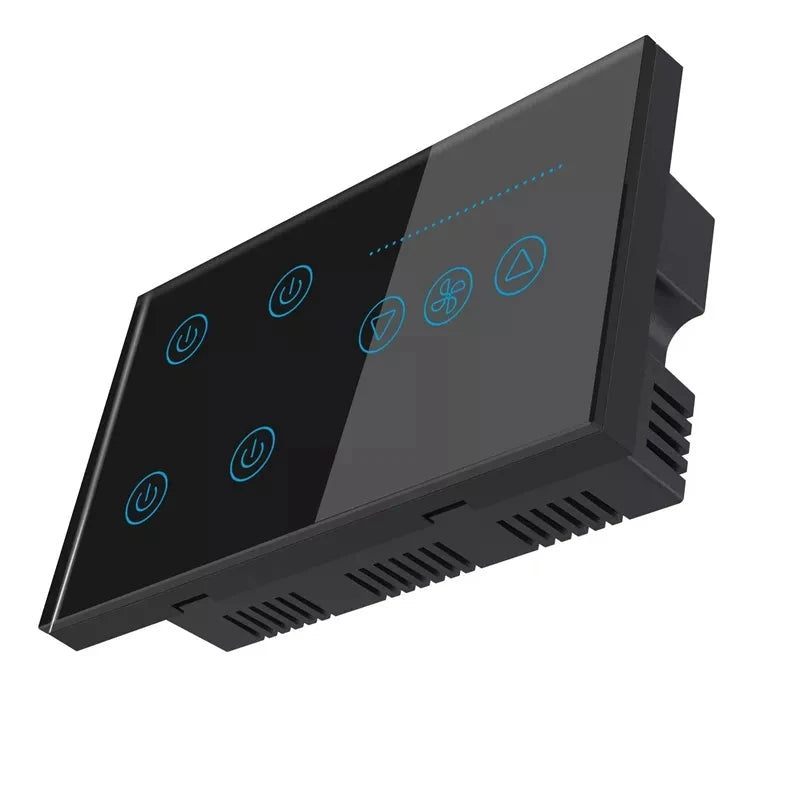 UK/AU/US/EU Plug Wi-Fi RF433 Smart Device Fan Light Switch APP Control TUYA Remote Various Speed Control Fan Lamp Wall Mounted Light  Switch Panel Home Office Lighting Supplies