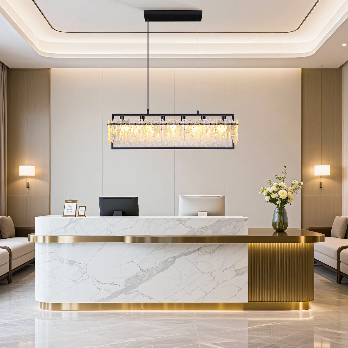 Modern New Design Luxury Chandelier For Home Living Room Suspension Lamp Indoor Villa Hanging Lamp Glass LED Pendant Lights