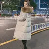 S-2XL 3 Colors Women Thick Warm Winter Parka Puffer Jacket with Zipper Closure Long Length Hooded Design Anti-Wrinkle Feature Detachable Hat Outerwear Windbreaker Long Coats Women Winter Apparel Supplies