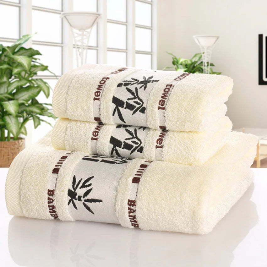 NEW 3 PCS Set Bamboo Leaves Towel Set  Bath Beauty Face Towel Hotel Seaside Beach Soft Spa Hair Hand Shower Towels For Adults Kids Home Toalla De Ducha Supplies